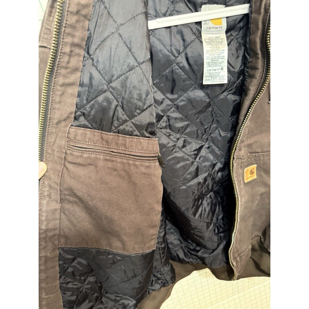 Carhartt J280 Sandstone Sierra Jacket Brown Duck Canvas Quilted Lining XL - Picture 8 of 10